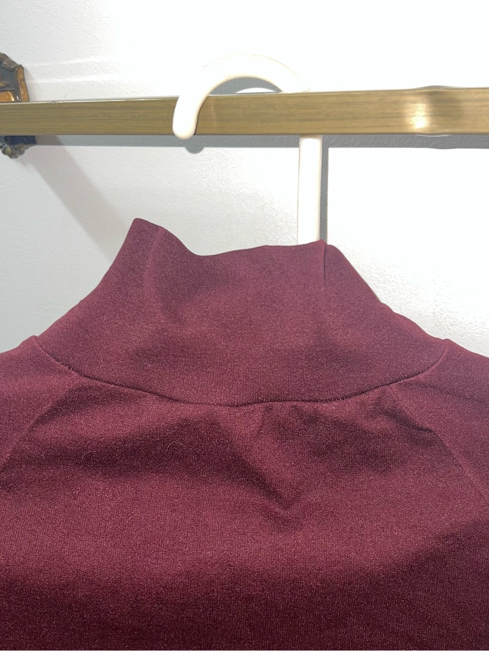 Free People Burgundy Long Sleeve Mock Neck Top - Picture 2 of 4